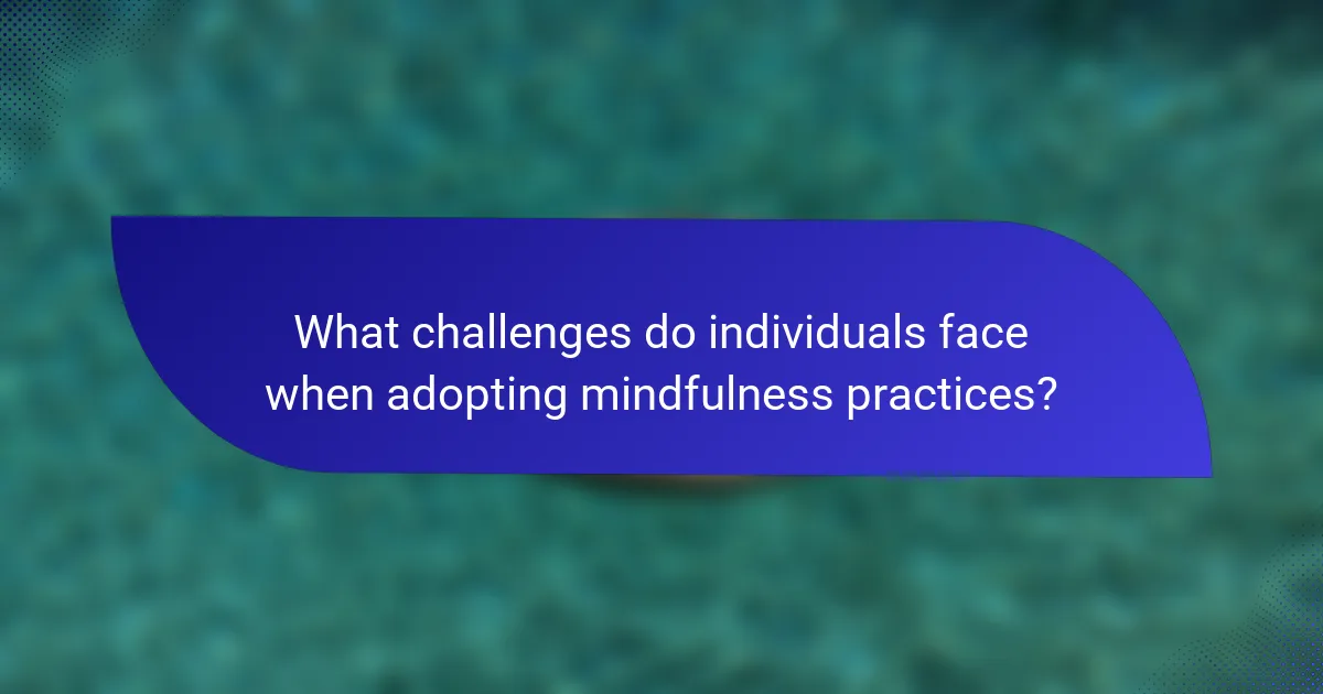 What challenges do individuals face when adopting mindfulness practices?
