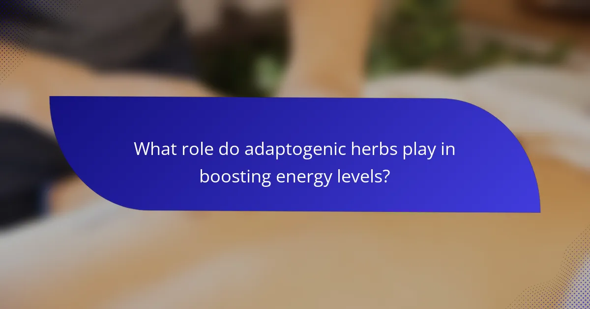 What role do adaptogenic herbs play in boosting energy levels?