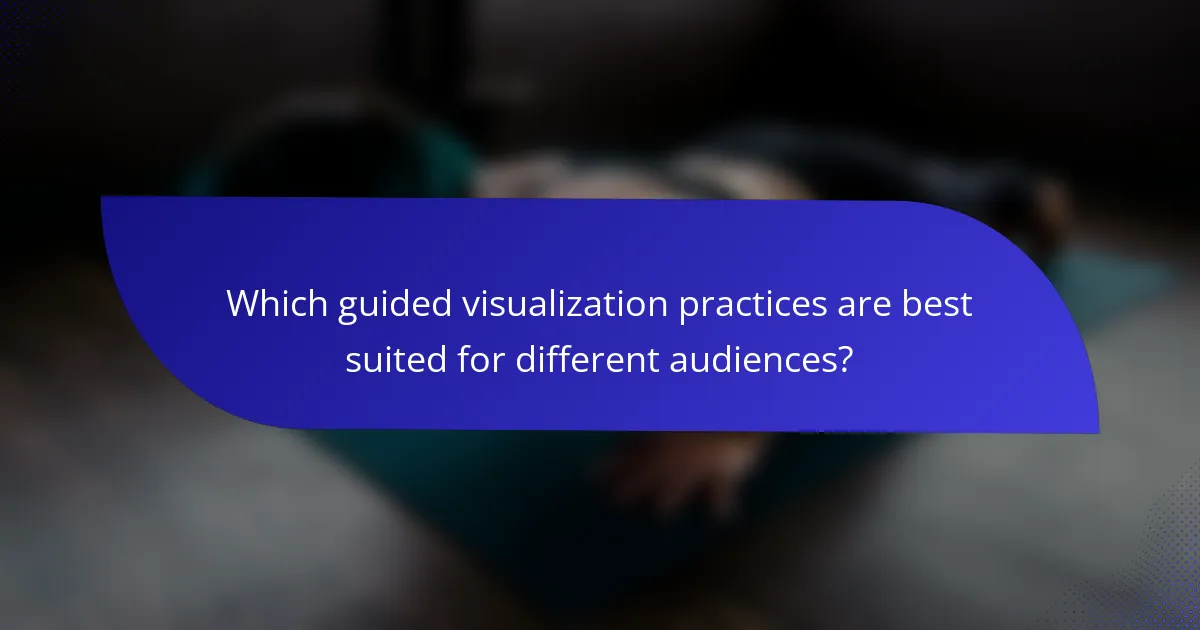 Which guided visualization practices are best suited for different audiences?